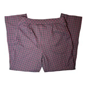 J Jill Woman's Red Black Plaid Dress Ponte Slim Pants Size Small